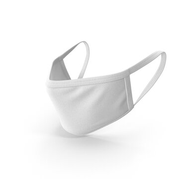 3D rendering PNG of Surgical face mask, Blue medical protective masks, from different angles isolated on white. Virus protection mask with ear loop, in a front, three-quarters, and side views.