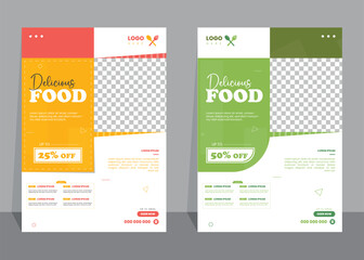 Food Flyer Template design, restaurant food flyer, fast food template vector illustration. 