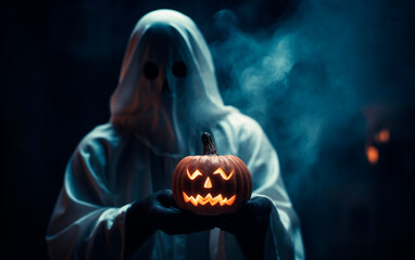 halloween jack o lantern in dark