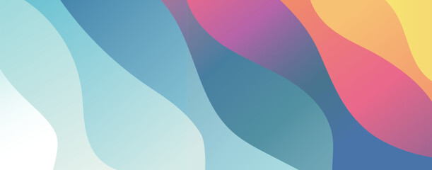 Colorful abstract fluid background, smooth wavy rainbow background design. Abstract background with colorful waves. Modern fluid background vector illustration