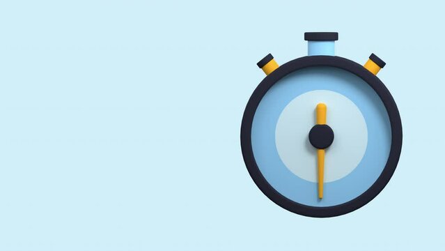 Animation of stopwatch. Stopwatch icon. Seamless and looped animation