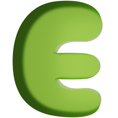 3D Alphabet Font Cute Green Gummy