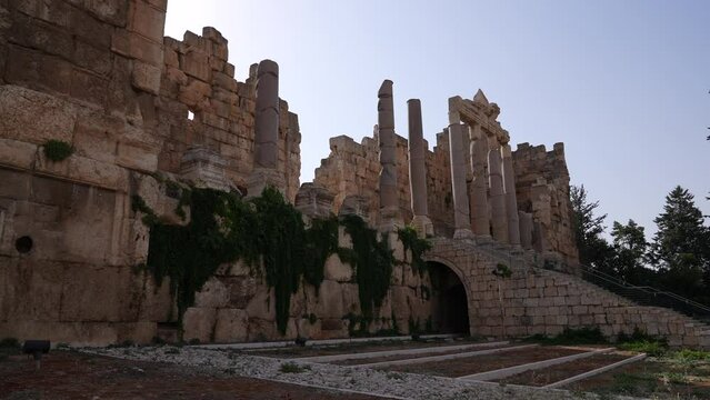 Antique ruins at the archeological site Baalbek-Hermel Baalbek Lebanon