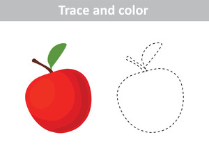 Red apple trace and color
