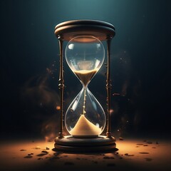 hourglass on black background endless loop, time, sand, clock, glass, timer - obrazy, fototapety, plakaty