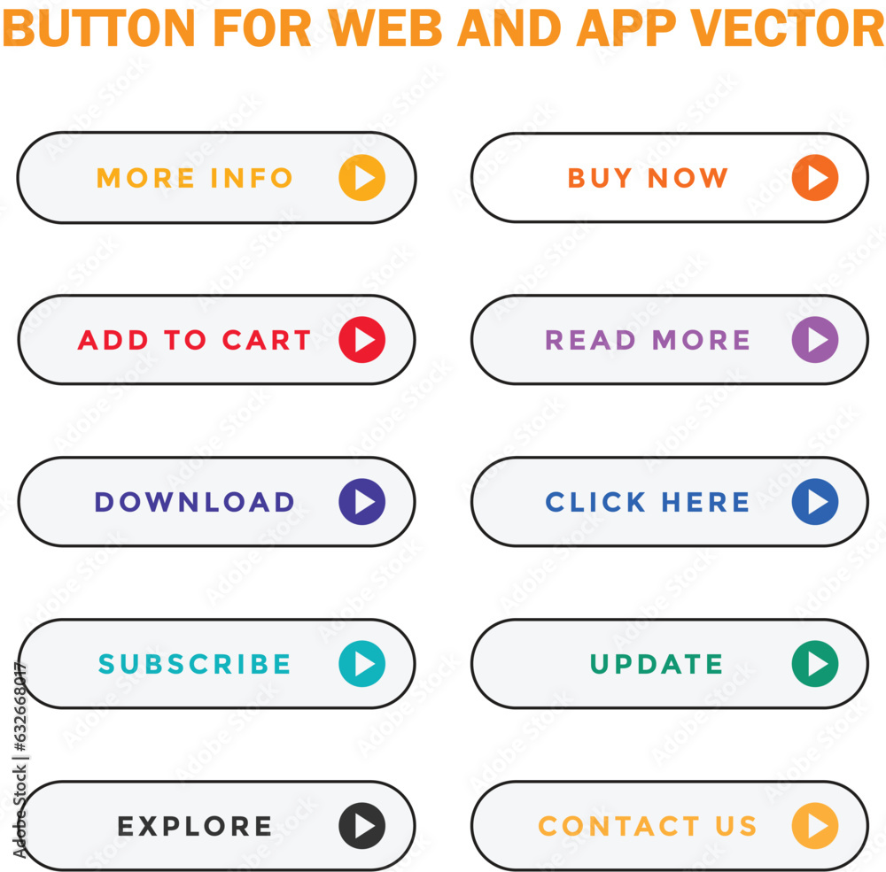 Wall mural cta web button collection