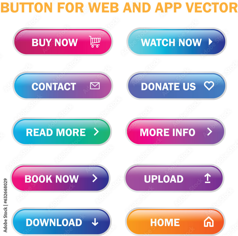 Wall mural cta web button collection