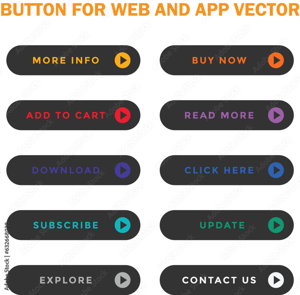 Wall mural cta web button collection