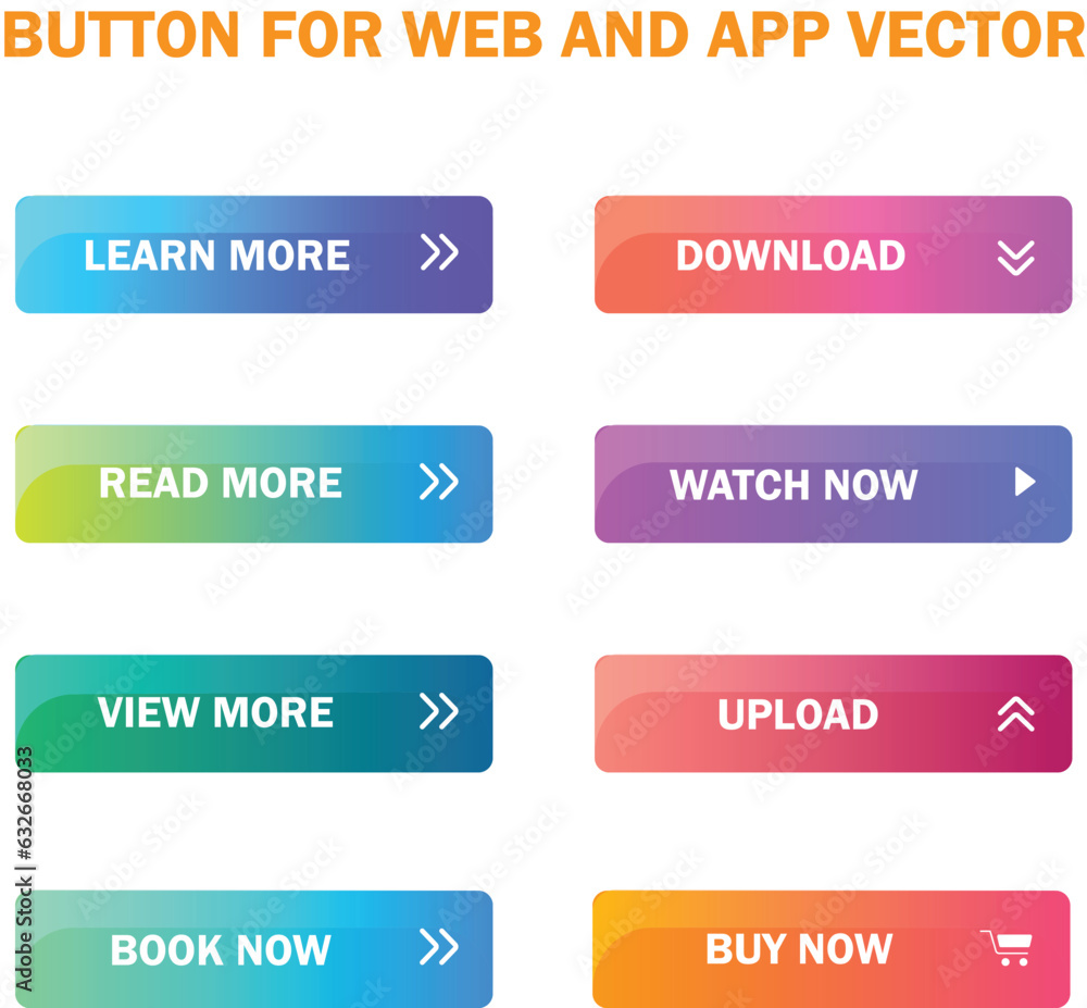 Wall mural cta web button collection