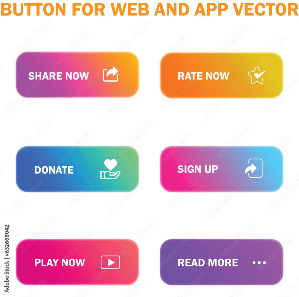 Wall mural cta web button collection