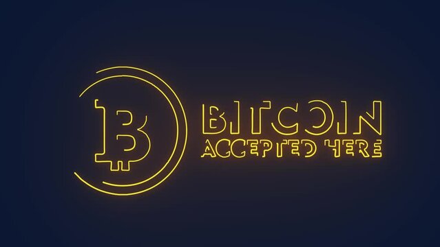 Bitcoin accepted here business animation