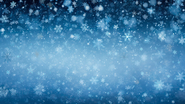 Snow shapes background  in blue tone,