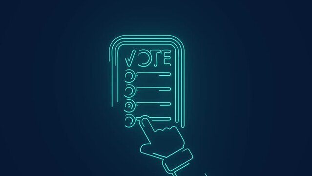 election Voting online voter choosing leader in election campaign Animation