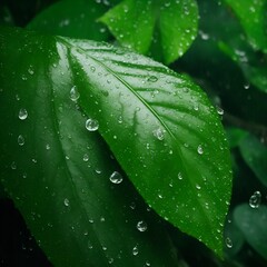 Leaf Rain Image,leaf with waterdrop 