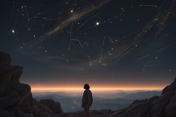 Obraz premium Draw me a clear night where you can see the constellations Generative AI