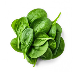 Fototapeta premium Spinach isolated on transparent background top view 
