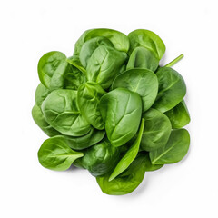 Spinach isolated on transparent background top view 