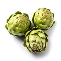 Obraz premium Artichoke hearts isolated on transparent background top view 