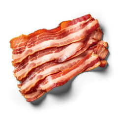 Obraz premium Bacon isolated on transparent background top view 
