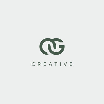 Modern unique letter CG GC logo design template - vector.