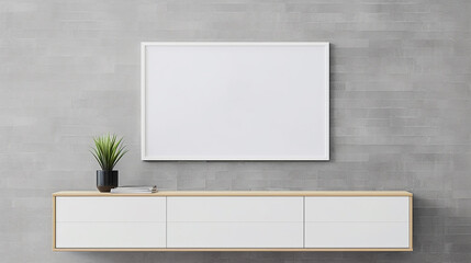 Armário mínimo simples para maquete de parede interior de tv