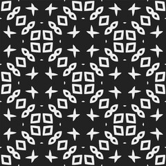 Black and white  pattern . Figures ornament.Seamless pattern for fashion, textile design,  on wall paper, wrapping paper, fabrics and home decor.