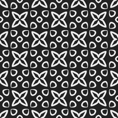 Black and white  pattern . Figures ornament.Seamless pattern for fashion, textile design,  on wall paper, wrapping paper, fabrics and home decor.