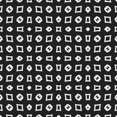 Black and white  pattern . Figures ornament.Seamless pattern for fashion, textile design,  on wall paper, wrapping paper, fabrics and home decor.