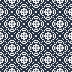 Black and white  pattern . Figures ornament.Seamless pattern for fashion, textile design,  on wall paper, wrapping paper, fabrics and home decor.