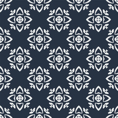 Black and white  pattern . Figures ornament.Seamless pattern for fashion, textile design,  on wall paper, wrapping paper, fabrics and home decor.