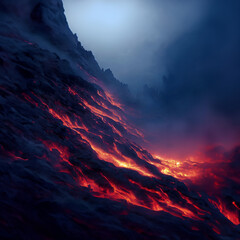 sunset in the mountains