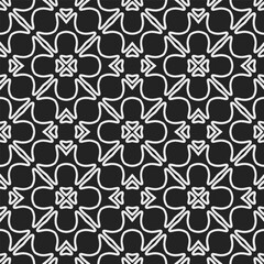 Black and white  pattern . Figures ornament.Seamless pattern for fashion, textile design,  on wall paper, wrapping paper, fabrics and home decor.