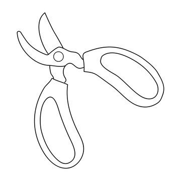 recommend clip art: Icon pruner for pruning branches. Garden tools. Vector illustration in doodle style