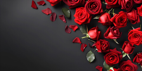 Natural red roses background.