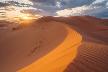 Sahara Morocco: Majestic desert expanse, offering golden dunes, captivating landscapes, and an...