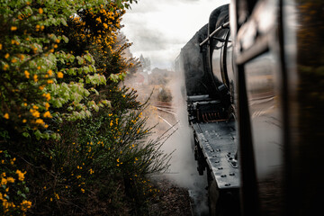 Scotland Highlands Train in Landscape