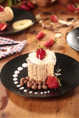 dessert plate on the table
