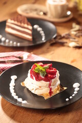 dessert plate on the table

