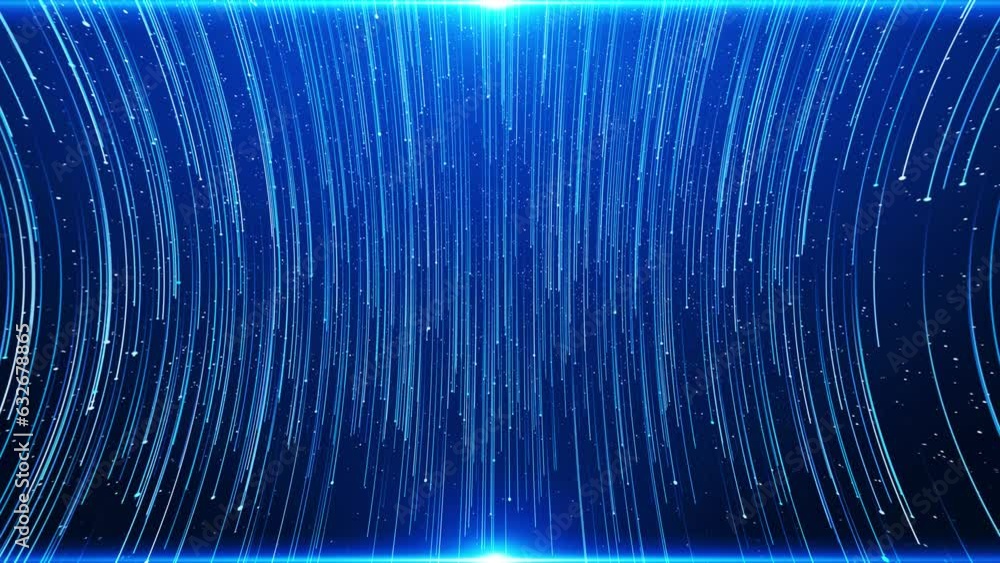 Poster abstract blue fiber optic lines data flow digital space particles cyberspace technology connection b