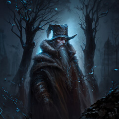 scary halloween wizard