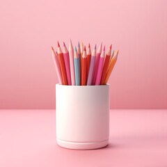 As the sun streams through the window, a new school year begins, filled with possibilities, as an array of pastel colored pencils sit in a cup, ready to be used as a tool for learning