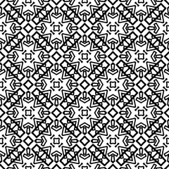 Black and white  pattern . Figures ornament.Seamless pattern for fashion, textile design,  on wall paper, wrapping paper, fabrics and home decor.