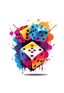 recommend clip art: colorful logo a pair of dice on transparent background