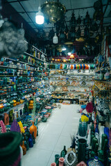 Traditional medina shops in Morocco . High quality photo
