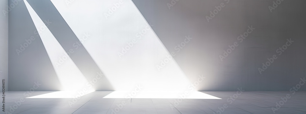 Poster original widescreen background image in minimalistic design with geometric shapes of light and shado