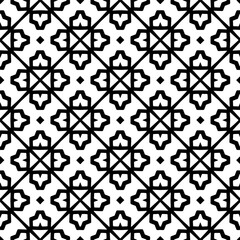 Fototapeta premium Black and white pattern . Figures ornament.Seamless pattern for fashion, textile design, on wall paper, wrapping paper, fabrics and home decor.