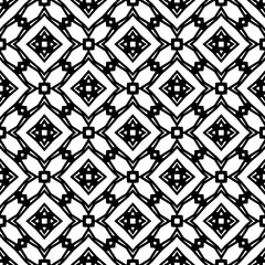 Fototapeta premium Black and white pattern . Figures ornament.Seamless pattern for fashion, textile design, on wall paper, wrapping paper, fabrics and home decor.