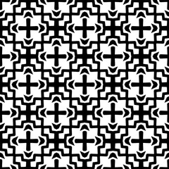 Black and white  pattern . Figures ornament.Seamless pattern for fashion, textile design,  on wall paper, wrapping paper, fabrics and home decor.