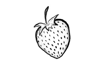 A hand drawn isolated strawberry. Good for any project.