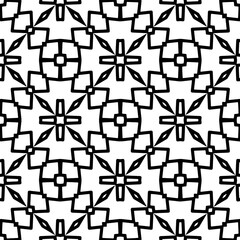 Black and white  pattern . Figures ornament.Seamless pattern for fashion, textile design,  on wall paper, wrapping paper, fabrics and home decor.